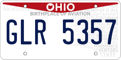 OH license plate GLR5357