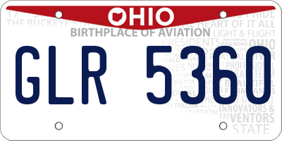OH license plate GLR5360
