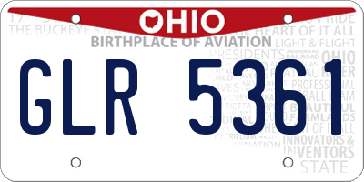 OH license plate GLR5361