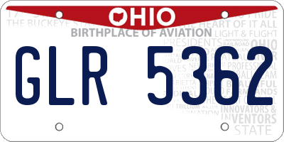 OH license plate GLR5362