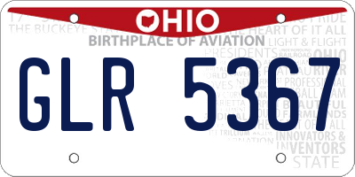 OH license plate GLR5367