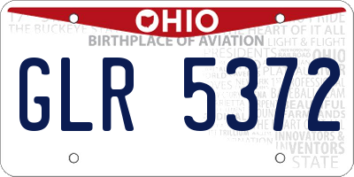 OH license plate GLR5372