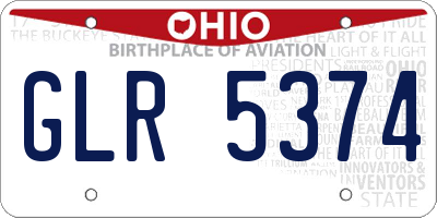 OH license plate GLR5374