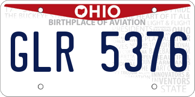 OH license plate GLR5376