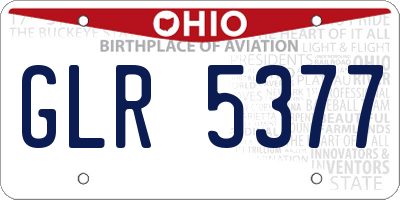 OH license plate GLR5377