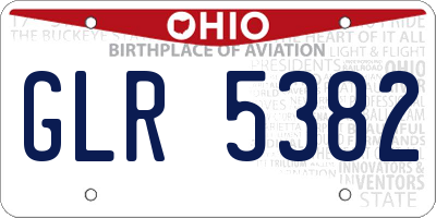 OH license plate GLR5382