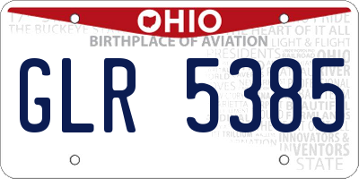 OH license plate GLR5385