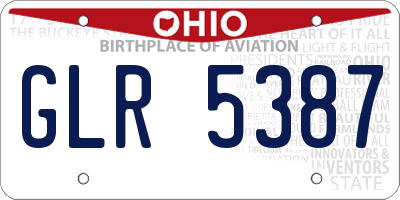 OH license plate GLR5387