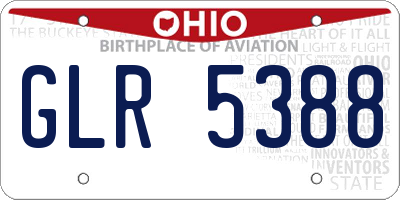 OH license plate GLR5388