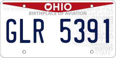 OH license plate GLR5391