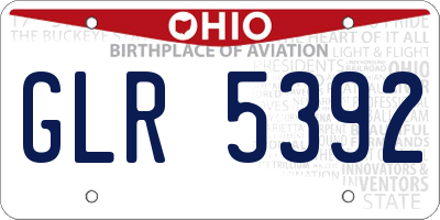 OH license plate GLR5392
