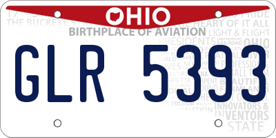 OH license plate GLR5393