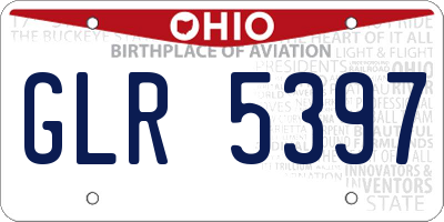 OH license plate GLR5397