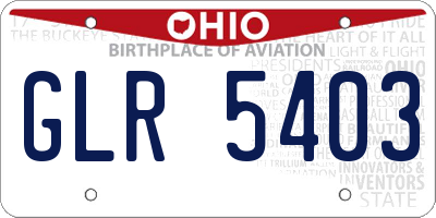 OH license plate GLR5403