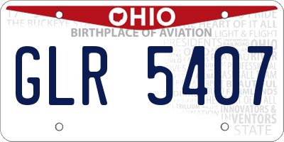 OH license plate GLR5407