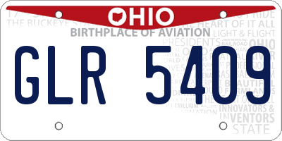 OH license plate GLR5409