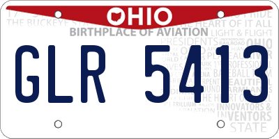 OH license plate GLR5413