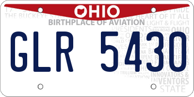 OH license plate GLR5430