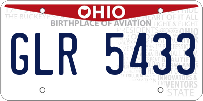 OH license plate GLR5433