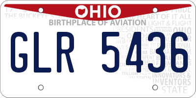OH license plate GLR5436