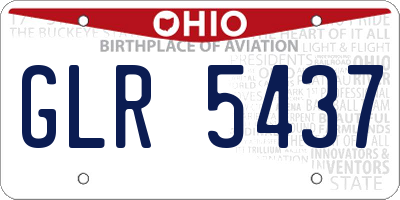 OH license plate GLR5437