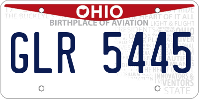 OH license plate GLR5445