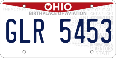 OH license plate GLR5453