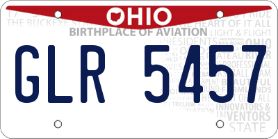 OH license plate GLR5457