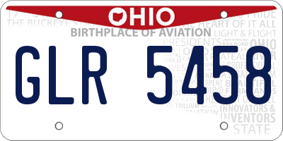 OH license plate GLR5458