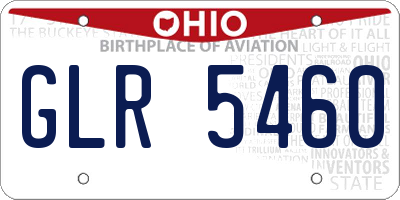 OH license plate GLR5460