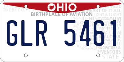 OH license plate GLR5461