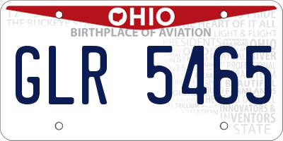 OH license plate GLR5465