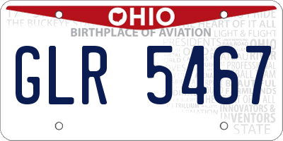 OH license plate GLR5467