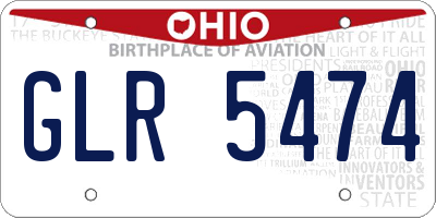 OH license plate GLR5474