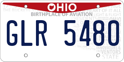 OH license plate GLR5480