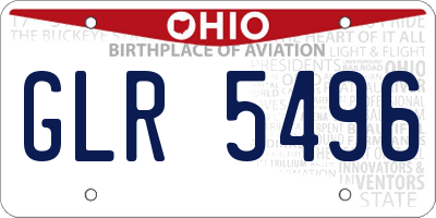 OH license plate GLR5496