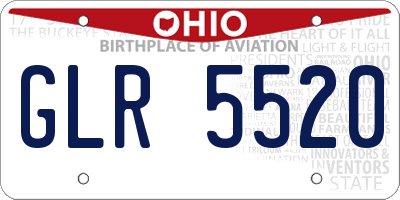 OH license plate GLR5520