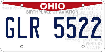 OH license plate GLR5522