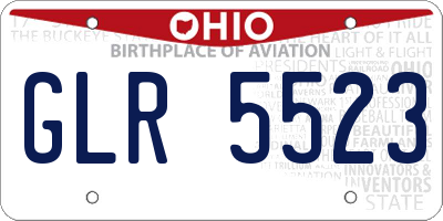 OH license plate GLR5523