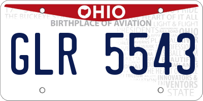 OH license plate GLR5543
