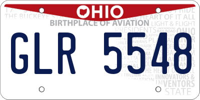 OH license plate GLR5548