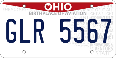 OH license plate GLR5567