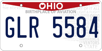 OH license plate GLR5584