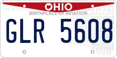 OH license plate GLR5608