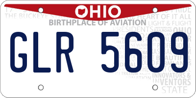 OH license plate GLR5609