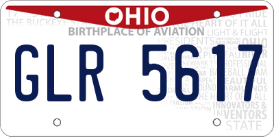 OH license plate GLR5617