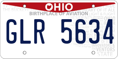 OH license plate GLR5634