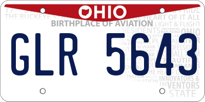 OH license plate GLR5643