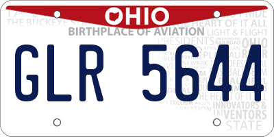 OH license plate GLR5644