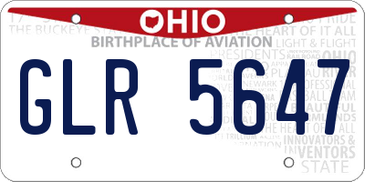 OH license plate GLR5647